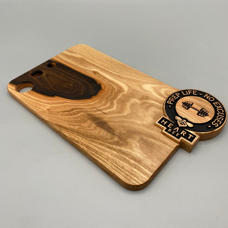 NO EXCUSES WOODEN CHOPPING BOARD