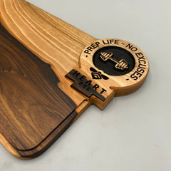 NO EXCUSES WOODEN CHOPPING BOARD