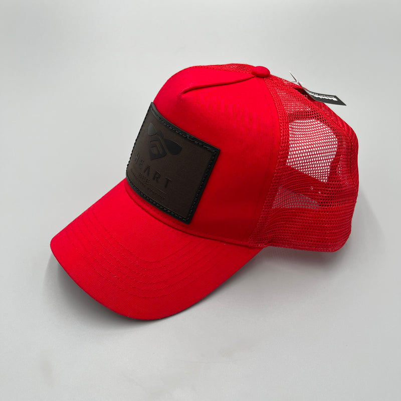 Leather Patch Cap - RED