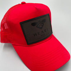 Leather Patch Cap - RED