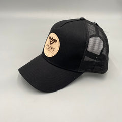 Leather Patch Cap - Black