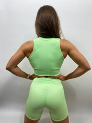 SEAMLESS TIE TOP - LIME GREEN