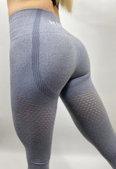 MESH BREATHABLE LEGGINGS - LIGHT GREY-BLUE