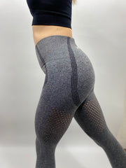 MESH BREATHABLE LEGGINGS - GREY