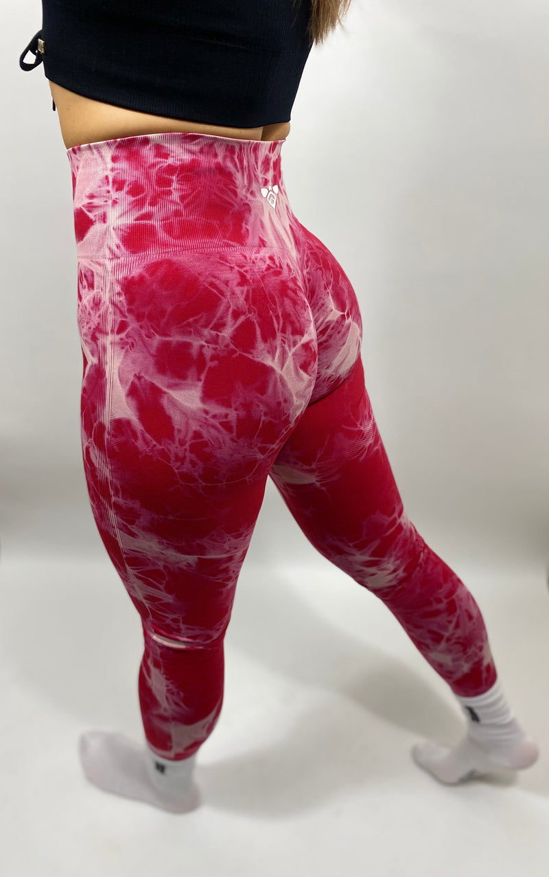 SQUAT DYE SEAMLESS LEGGINGS - RED