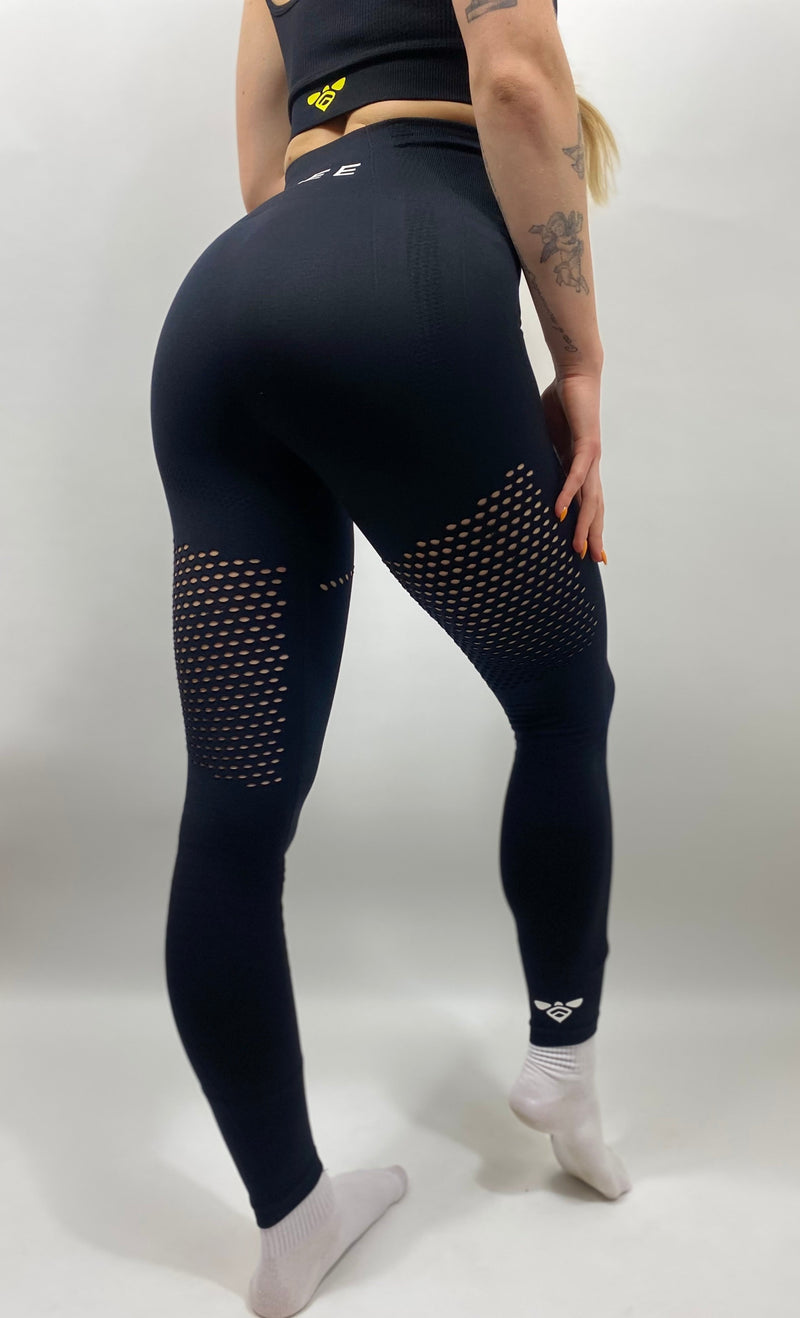 MESH BREATHABLE LEGGINGS - BLACK