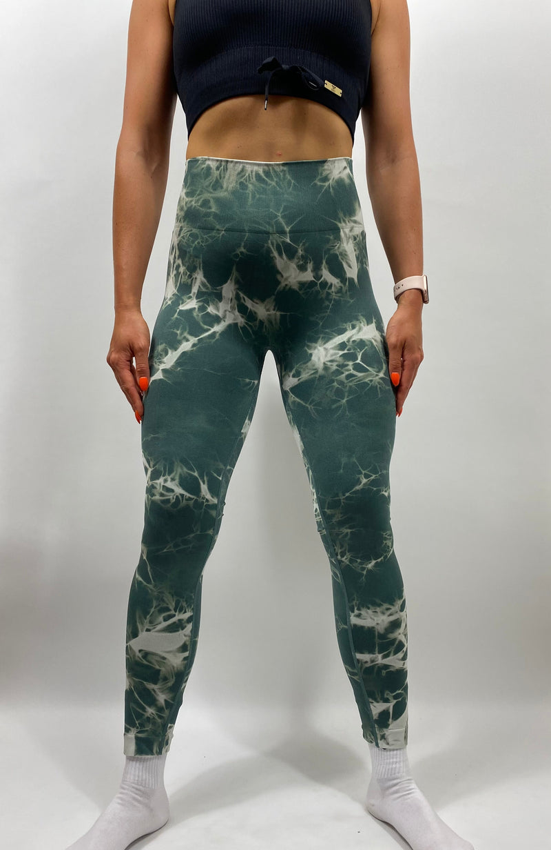 SQUAT DYE SEAMLESS LEGGINGS - GREEN