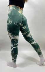 SQUAT DYE SEAMLESS LEGGINGS - GREEN