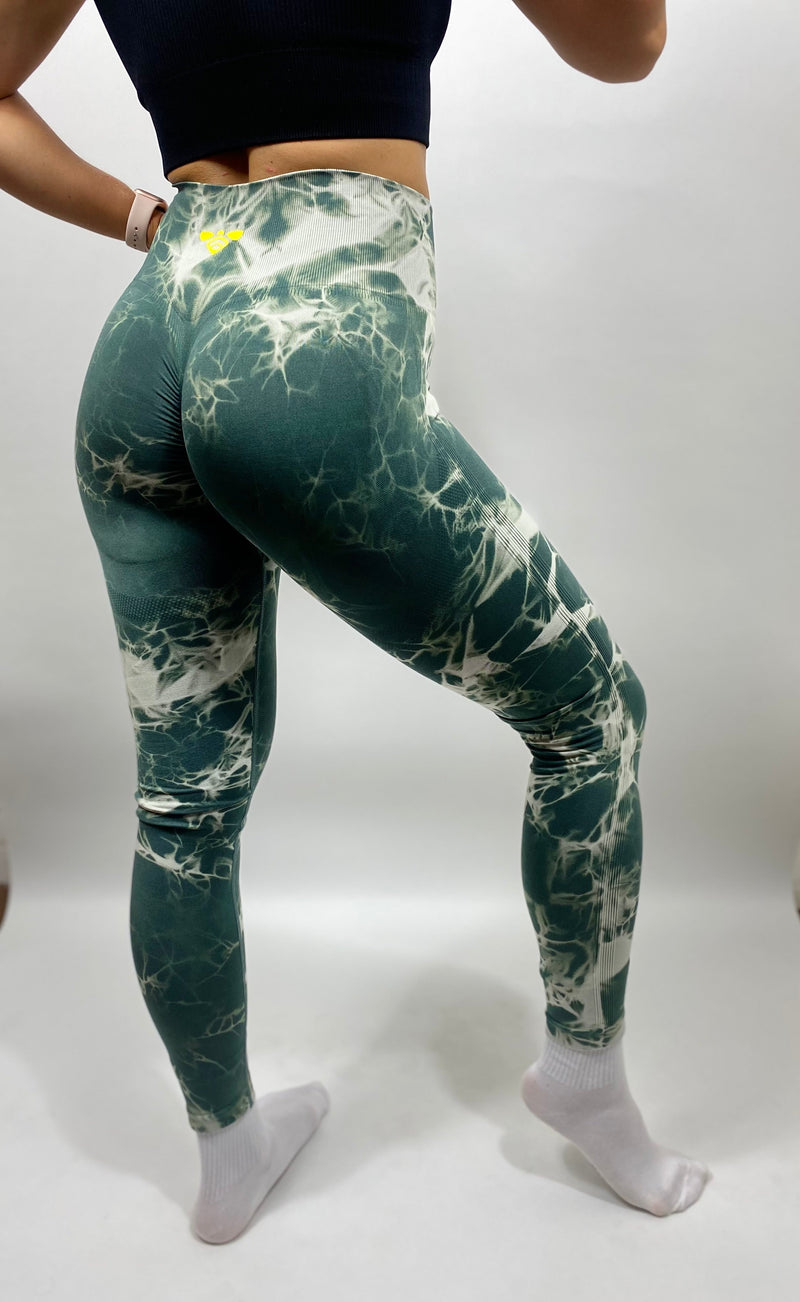 SQUAT DYE SEAMLESS LEGGINGS - GREEN