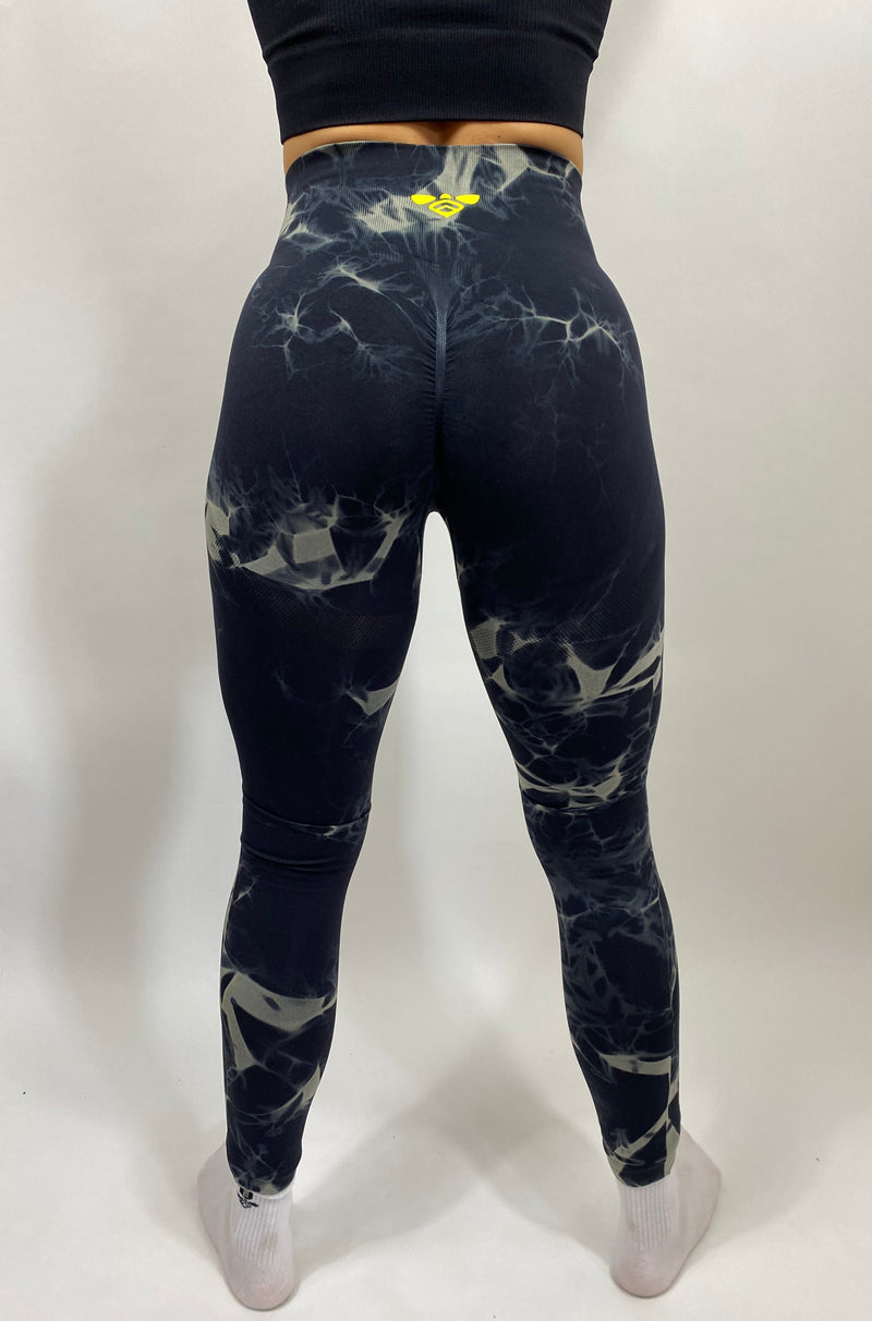 SQUAT DYE SEAMLESS LEGGINGS - BLACK