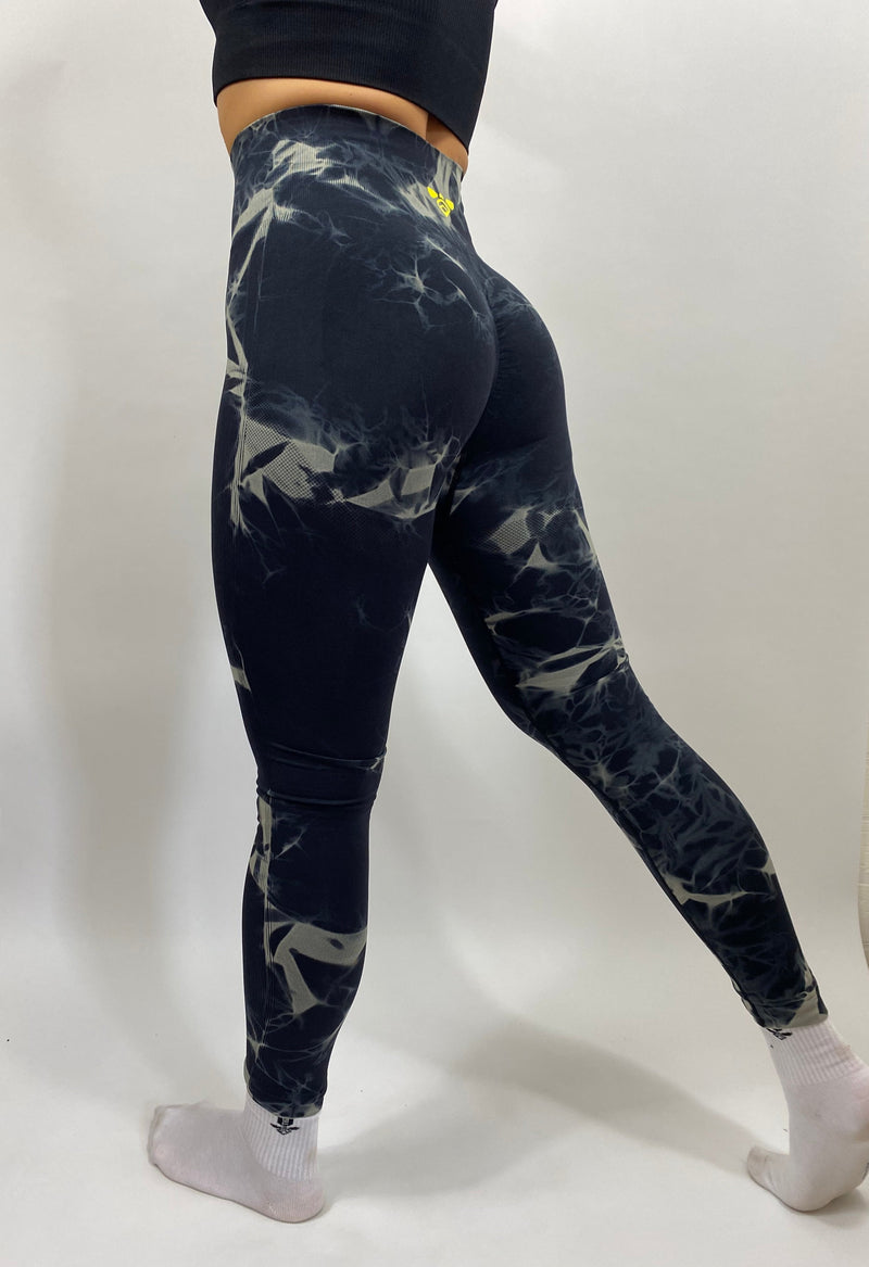 SQUAT DYE SEAMLESS LEGGINGS - BLACK