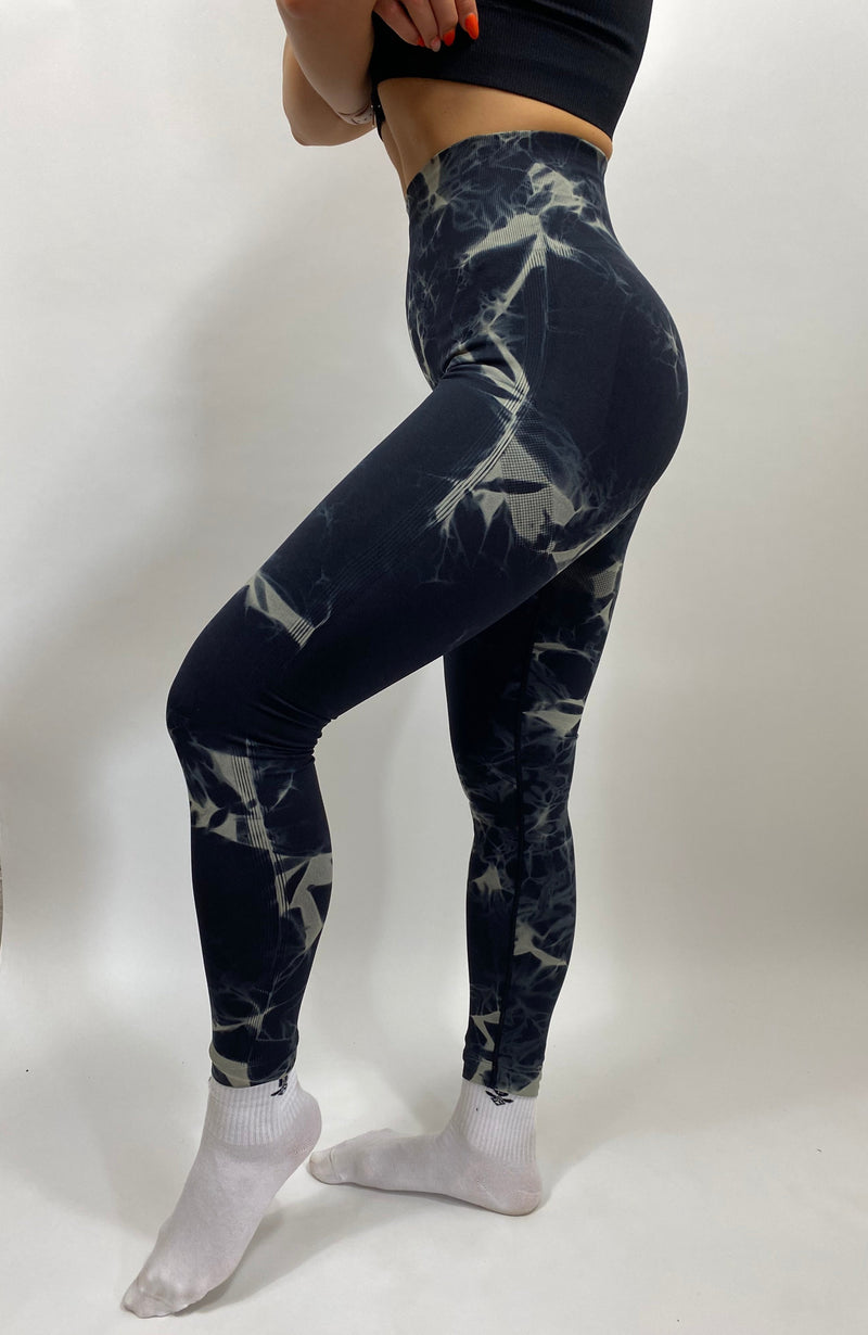 SQUAT DYE SEAMLESS LEGGINGS - BLACK