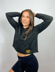 CROPPED HOODIE - BLACK