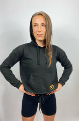 CROPPED HOODIE - BLACK