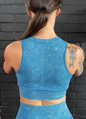 TUSI BLUE ZIP UP TOP