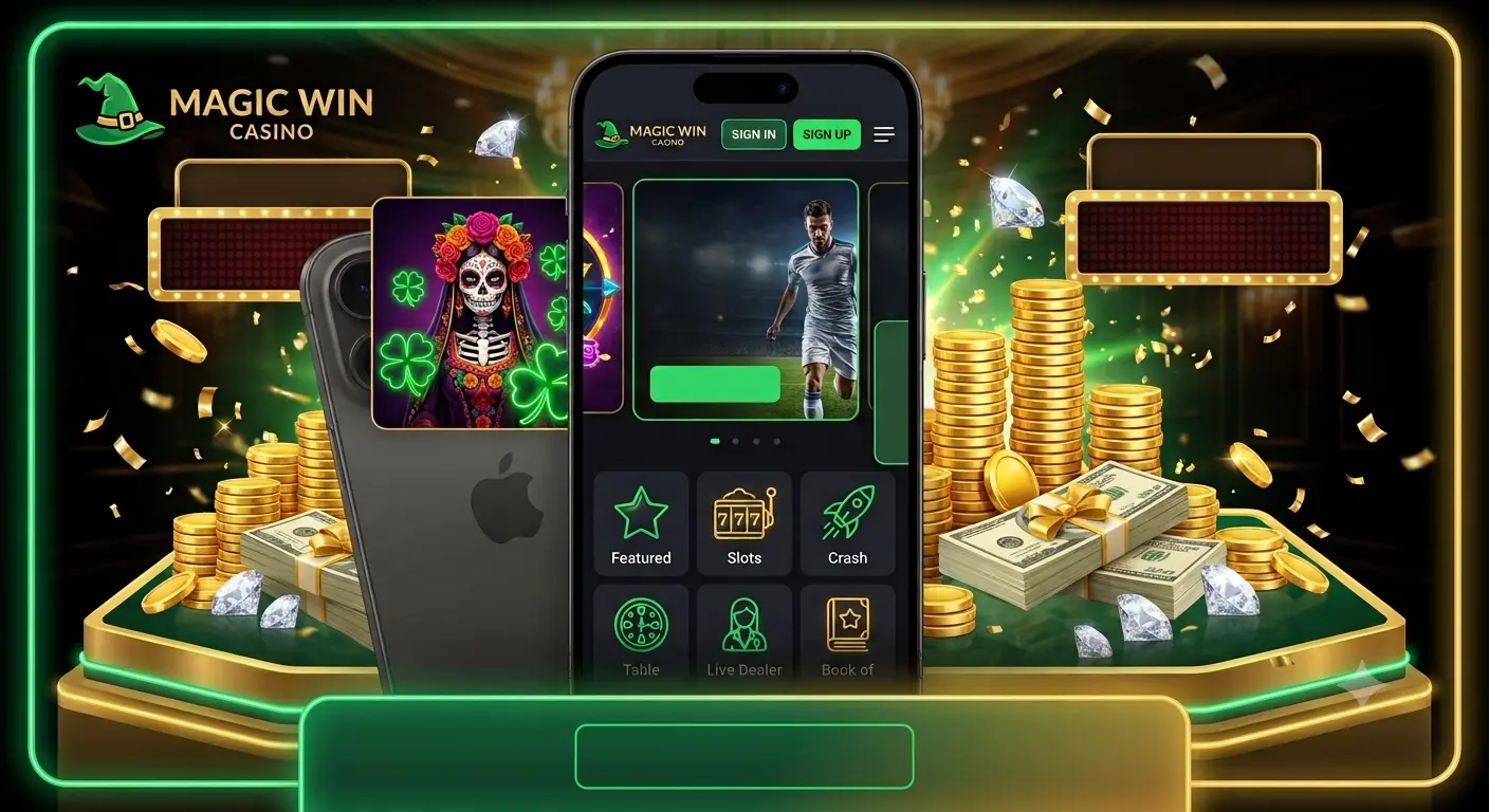 Magicwin Casino on a smartphone: play casino games and sports in your mobile browser